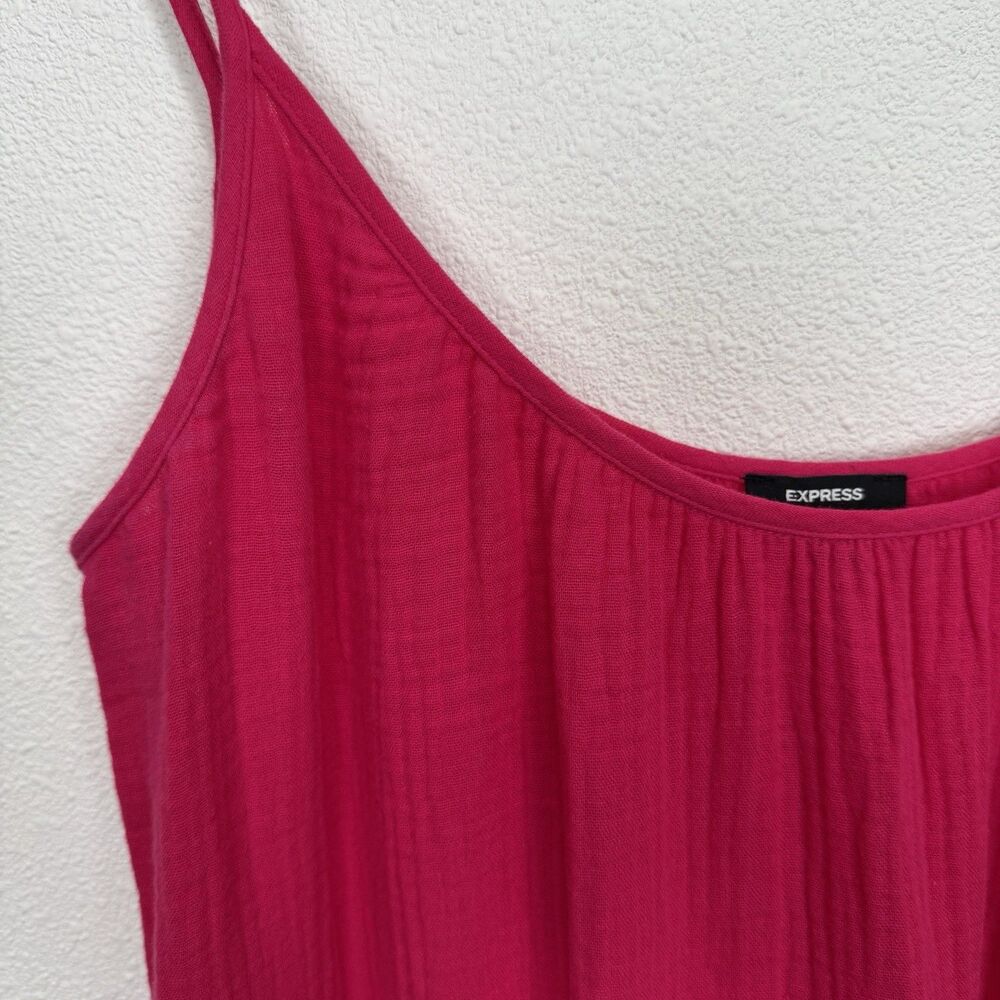Express Dress Womens Small Pink Gauzy 100% Cotton Beachy Boho‎ Coastal Resort - Picture 5 of 14